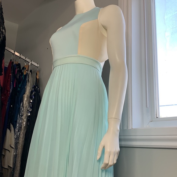 Sachons + Babi pleated dress color block blue prom formal - Picture 9 of 13